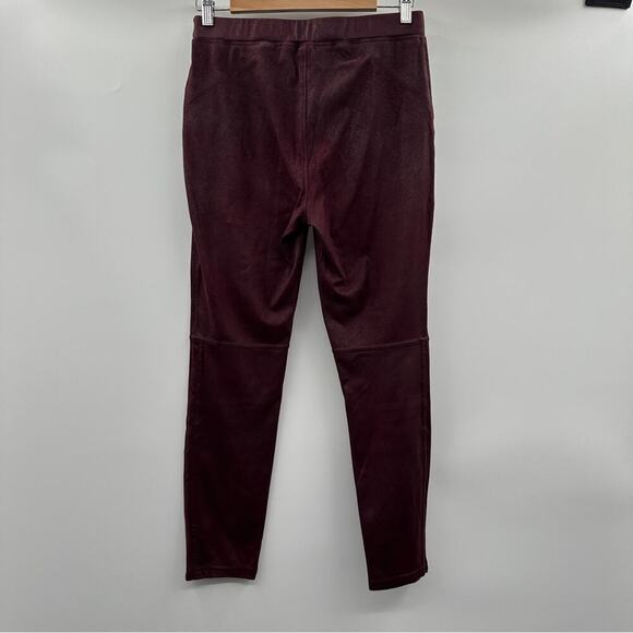 Free People Midnight Burgundy Faux Suede High Rise Ankle Leggings Size S - Picture 5 of 13